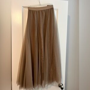 Plus size Tulle skirt: Tan 3XL
